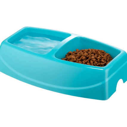 4DOG DELUXE Castron Dublu, Turcoaz, 2x0.40l