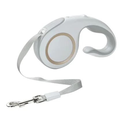 4DOG DELUXE Lesa Retractabila Elegance, Alb, 5m