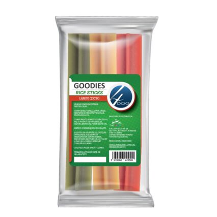 Recompense pentru Caine Adult, 4DOG GOODIES, Sticks din Orez, Talie Mare, 23 cm, 3 bucati punga