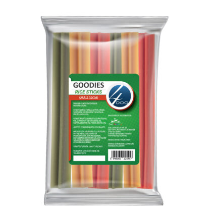 Recompense pentru Caine Adult, 4DOG GOODIES, Sticks din Orez, Talie Mica, 12 cm, 6 bucati punga