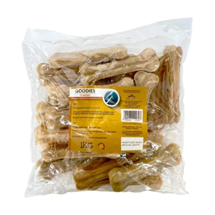 Recompense pentru Caine Adult, 4DOG, Oase din Piele Presata, 12,5cm, 1kg