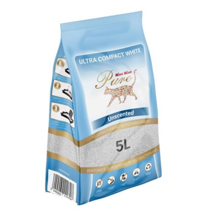 MIAU MIAU Pure Bentonita, Asternut Igienic pentru Pisica, Clasic, 5L