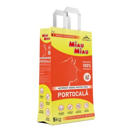 MIAU MIAU Bentonita, Asternut Igienic pentru Pisica, Portocala, 5kg