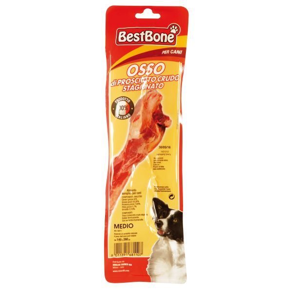 Recompensa pentru Caine Adult, BESTBONE, Os Natural cu sunca, 140g