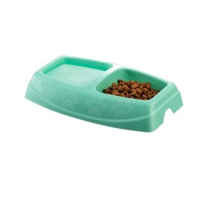 Castron dublu 4DOG Deluxe Verde 2x0,25L ,   DELISTAT