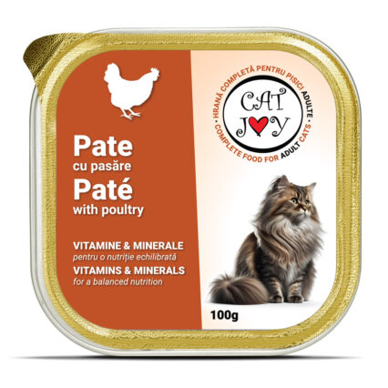 CAT JOY Pate, Hrana Umeda Pisica Adult, Pasare, 100g
