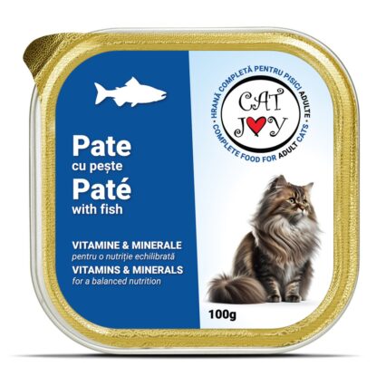 CAT JOY Pate, Hrana Umeda Pisica Adult, Peste, 100g