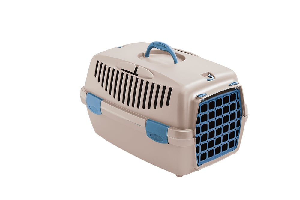 Cusca Transport STEFANPLAST Gulliver Nr. 1 cu usa de plastic, White Travertine, 48x32x31 cm