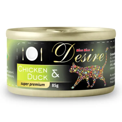 DESIRE Conserva, Hrana Umeda Pisica Adult, Pui File si Rata in Gelatina, 85g