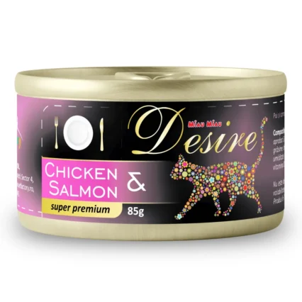 DESIRE Conserva, Hrana Umeda Pisica Adult, Pui File si Somon in Gelatina, 85g