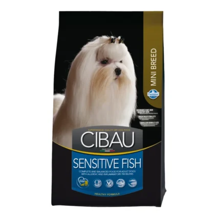 CIBAU Sensitive, Hrana Uscata Caine Adult, Talie Mica, Peste, 2.5kg