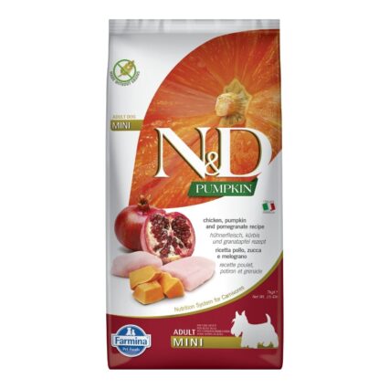 ND Pumpkin, Hrana Uscata Caine Adult, Talie Mica, Pui si Rodie, 7kg