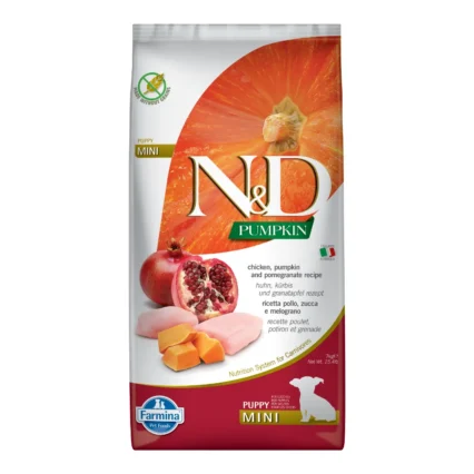 Hrana Uscata Caini ND Pumpkin Puppy Mini Pui, Dovleac si Rodie 7kg ,   DELISTAT