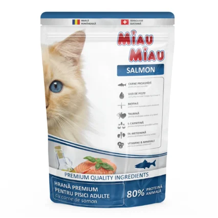MIAU MIAU Hrana Uscata Pisica Adult, Somon, 800g