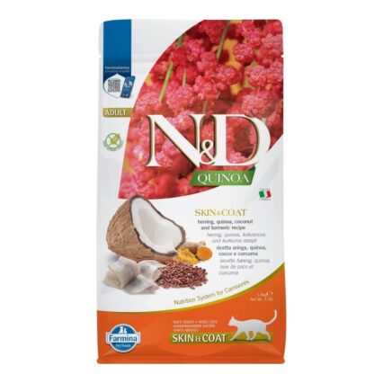 ND Quinoa Piele si Blana, Hrana Uscata Pisica Adult, Hering si Cocos, 5kg ,   DELISTAT