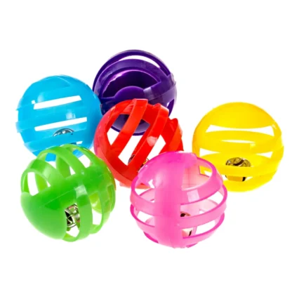 MIAU MIAU Jucarie pentru Pisica, Minge din Plastic, 6 bucati