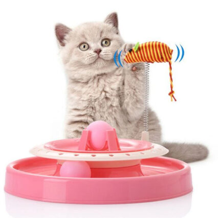 Jucarie Interactiva Pisici Miau Miau cu soricel si minge ,   DELISTAT