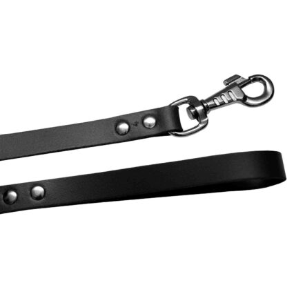 Lesa pentru Caine, 4DOG, din Piele, Neagra, Nr. 2, 12 1100 mm