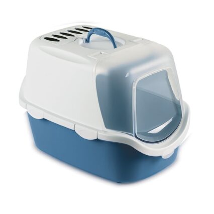 Litiera Acoperita STEFANPLAST Cathy Easy Clean, Nordic Sky  White, 56x40x40 cm