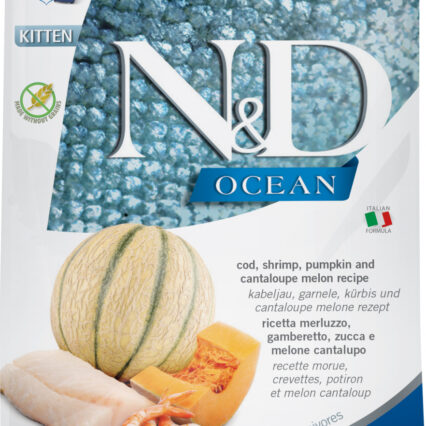 ND Ocean, Hrana Uscata Pisica Junior, Cod, Crevete, Dovleac si Pepene Galben, 1.5kg