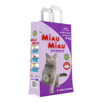 MIAU MIAU Bentonita, Asternut Igienic pentru Pisica, Lavanda, 6kg