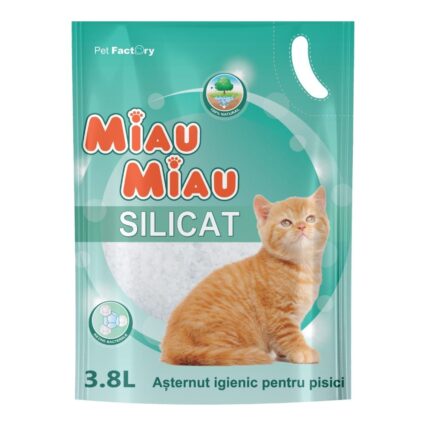 MIAU MIAU Silicat, Asternut Igienic pentru Pisica, Clasic, 3.8L