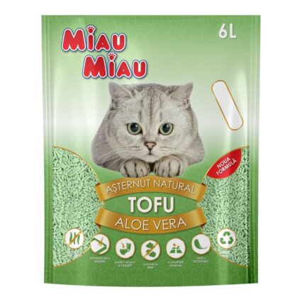 MIAU MIAU Tofu, Asternut Igienic pentru Pisica, Aloe Vera, 6L