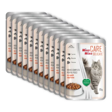 Pachet Economic Hrana Umeda Pisici MIAU MIAU Care Delicate Macrou in Sos 12x85g ,   DELISTAT