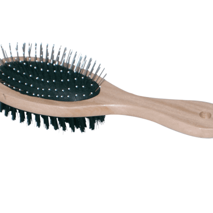 Perie Ovala Dubla pentru Caine si Pisica, 4DOG, Nylon si Metal