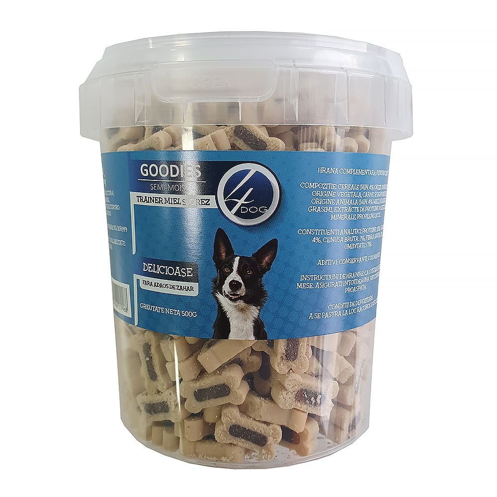 Recompense pentru Caine Adult, 4DOG GOODIES Trainer, Miel si Orez, 500g