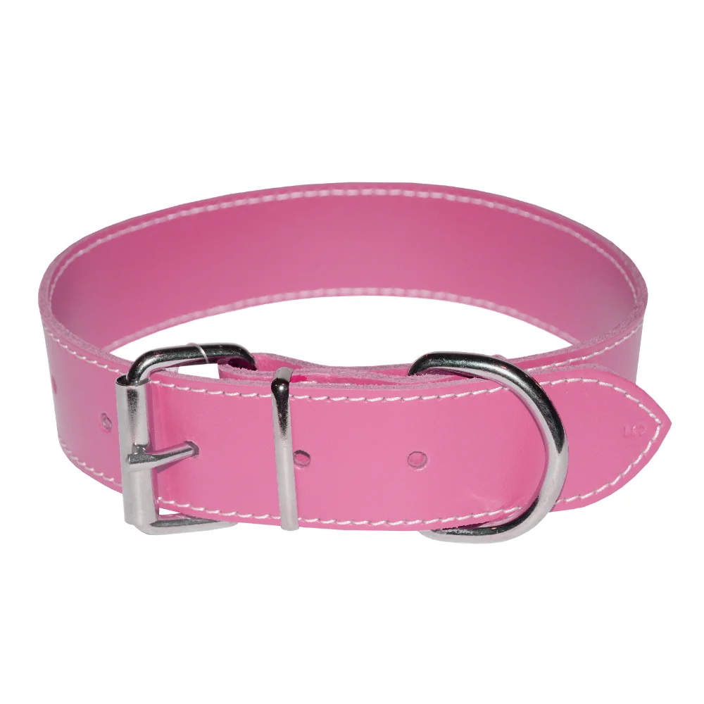 4DOG Zgarda pentru Caine din Piele, Roz, Nr. 3, 25 530 mm