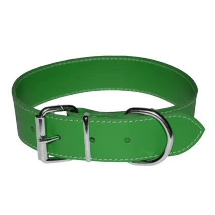 4DOG Zgarda pentru Caine din Piele, Verde, Nr. 3, 25 530 mm