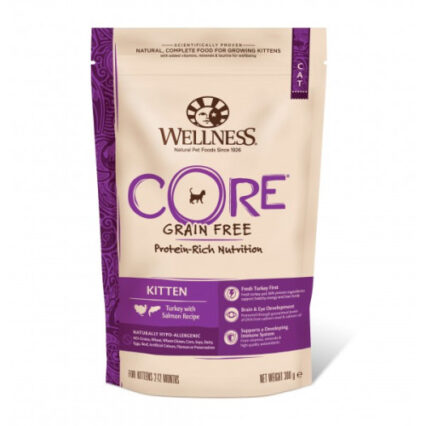 Hrana uscata pentru pisici Wellness Core Kitten Dry cu curcan si somon 300 g