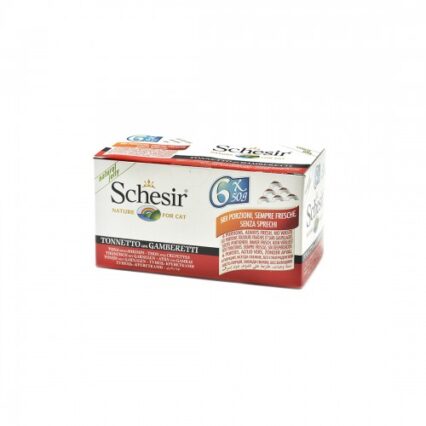 Hrana umeda pentru pisici Schesir Ton si Creveti 6x50 gr