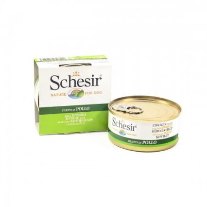 Hrana umeda pentru caini Schesir Adult cu pui file 150 g