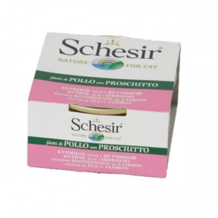 Hrana umeda pentru pisici Schesir Pui File si Sunca 85gr