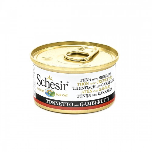 Hrana umeda pentru pisici Schesir ton si creveti 85gr