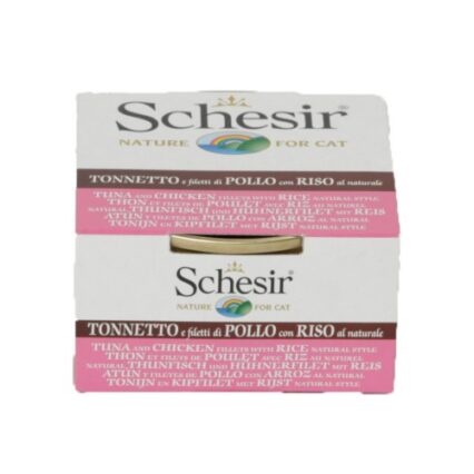 Hrana umeda pentru pisici Schesir Ton cu Pui si Orez 85gr