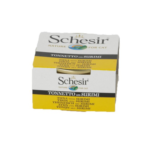 Hrana umeda pentru pisici Schesir cu Ton si Surimi 85gr