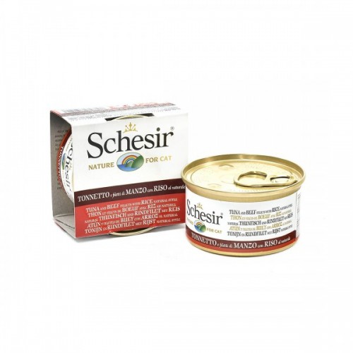 Hrana umeda pentru pisici Schesir Ton Vita si Orez 85gr