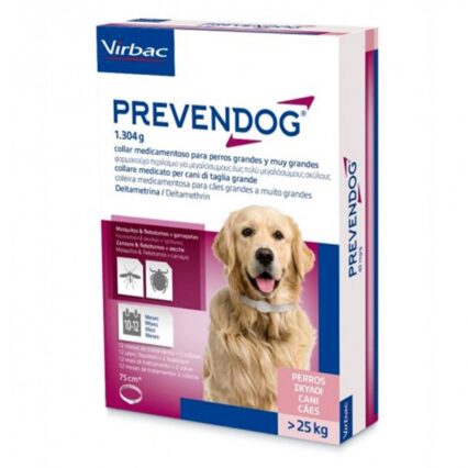 ZGARDA ANTIPARAZITARA PENTRU CAINI PREVENDOG 75 CM (2 BUC/CUTIE)