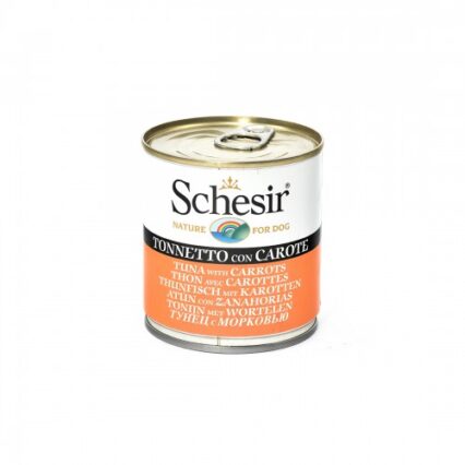 Hrana umeda pentru caini Schesir Adult cu ton si morcovi 285 g