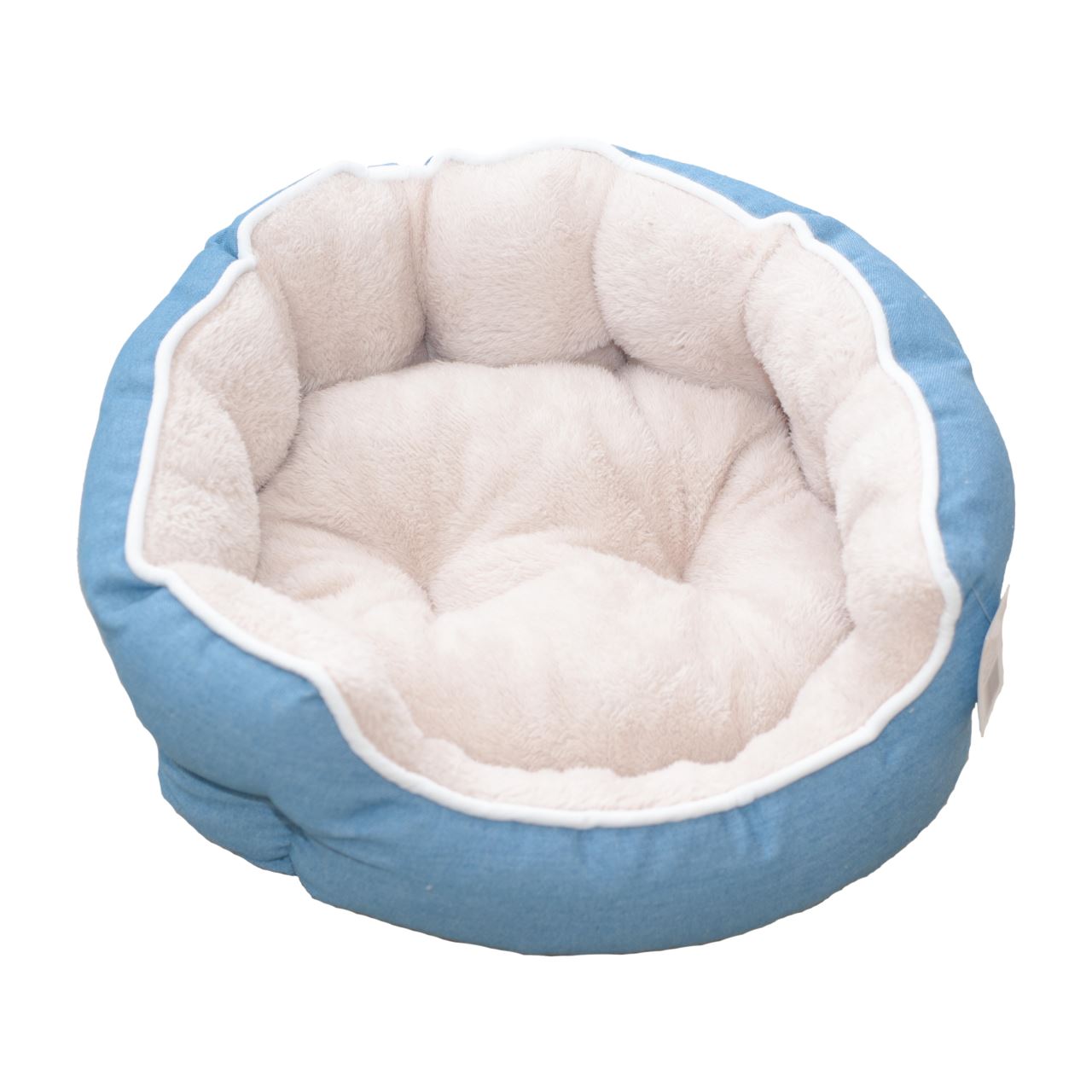 CULCUS PENTRU CAINI SI PISICI JEANS/PLUSH BLEU-BEJ 68 X 59 X 22 CM/ 9258-2002B