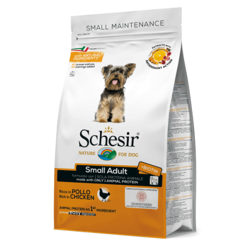 Hrana uscata pentru caini Schesir Small Adult Monoprotein cu pui 800 g