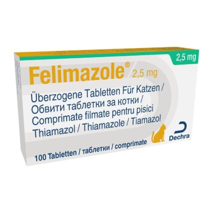 FELIMAZOLE TRATAMENT HIPERTIROIDIE PISICI 2.5 MG (TIAMAZOL) 100TB/CUT/042174