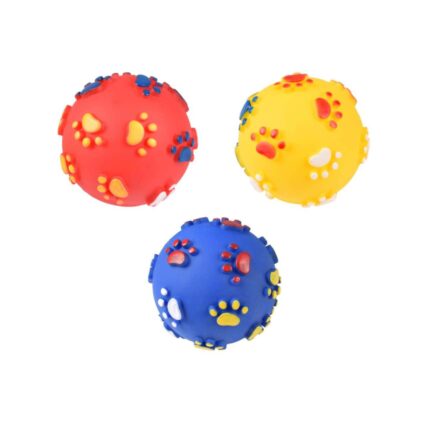 JUCARIE PENTRU CAINI  VINYL MINGE CU LABUTE MULTICOLOR 7CM