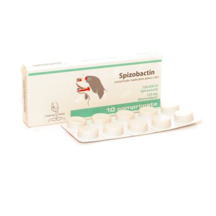TRATAMENTUL INFECTIILOR MULTIBACTERIENE LA CAINI SPIZOBACTIN S 750.000 UI/125 MG*10 TAB