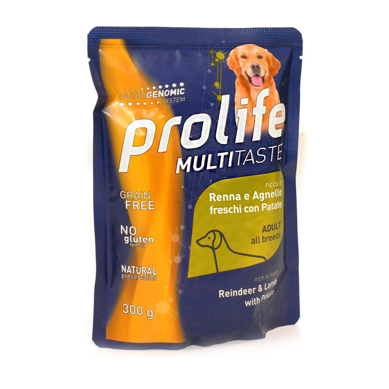 HRANA UMEDA PENTRU CAINI PREMIUM PROLIFE DOG PLIC REN/MIEL/CARTOF/FREE GRAIN 300G