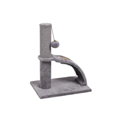 JUCARIE PENTRU PISICI FLAMINGO CU SISAL SI SUPORT+PERIE CAUCIUC TESSA GREY 35x25x43.5CM