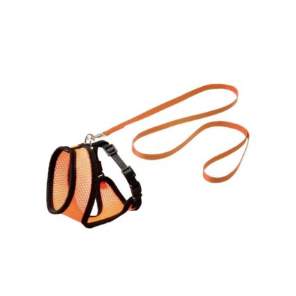 SET HAM+LESA PENTRU PISICA FLAMINGO ORANGE/BLACK 110CMx10MM